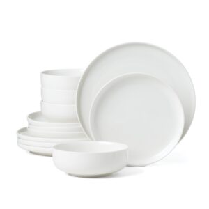 Classic White Porcelain Dinnerware Set, 12-Piece