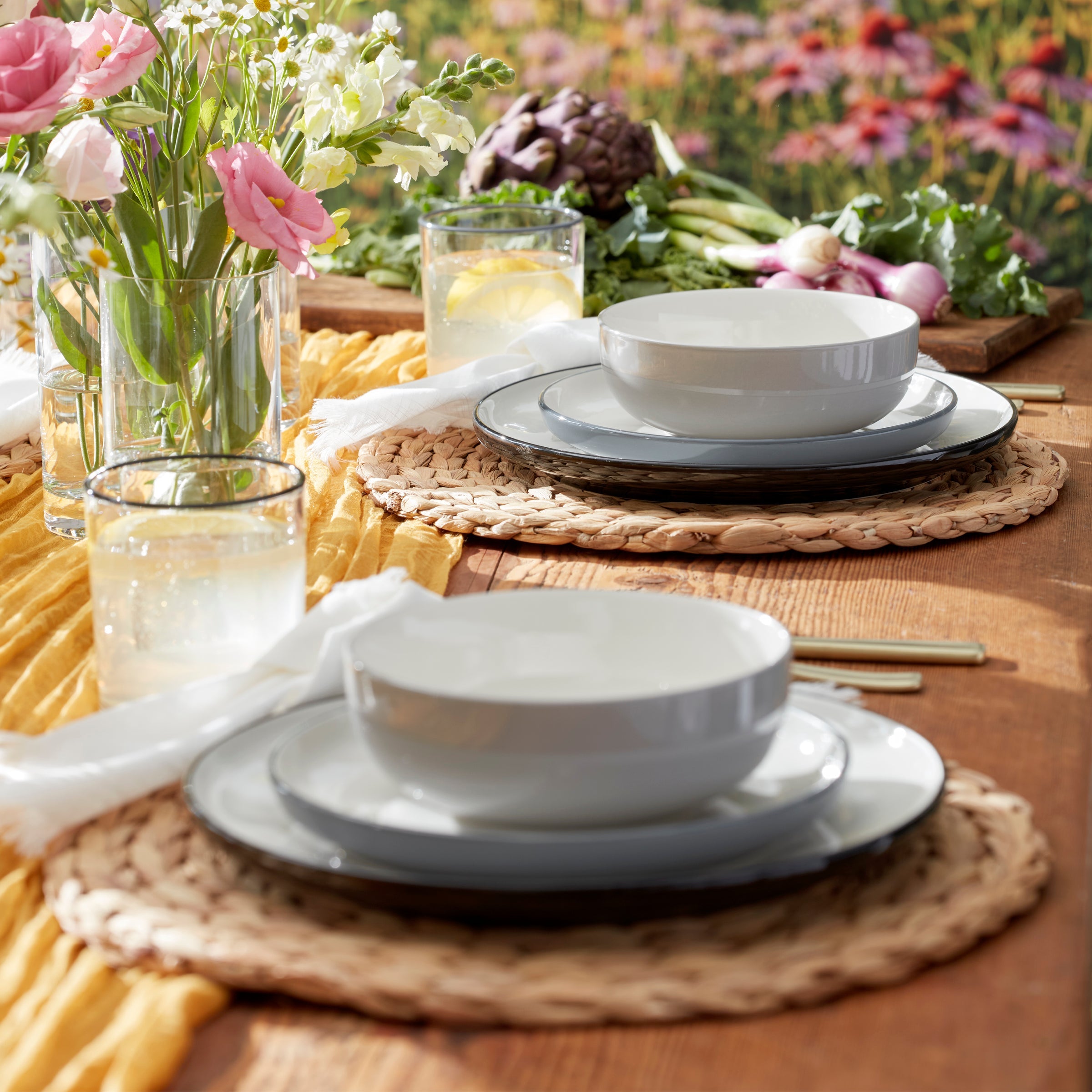 Pumice Ombre Porcelain Dinnerware Set, 12-Piece - Image 3