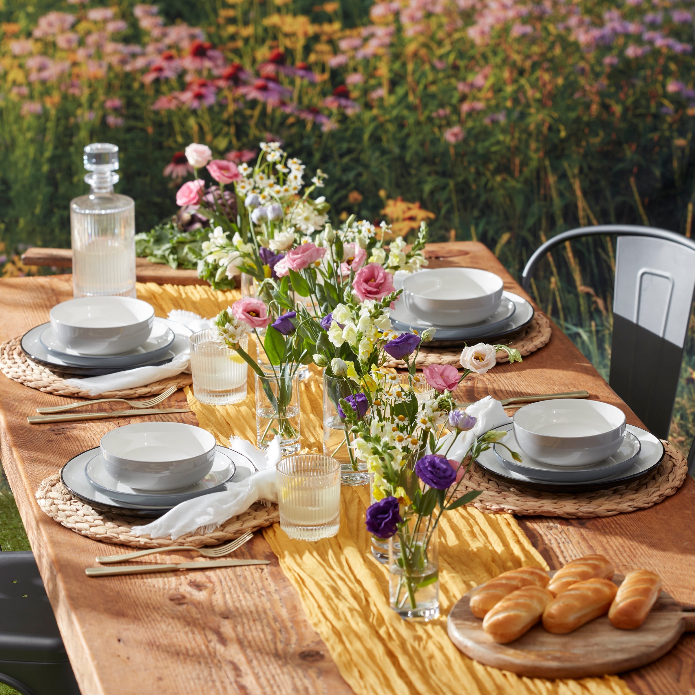 Pumice Ombre Porcelain Dinnerware Set, 12-Piece - Image 2