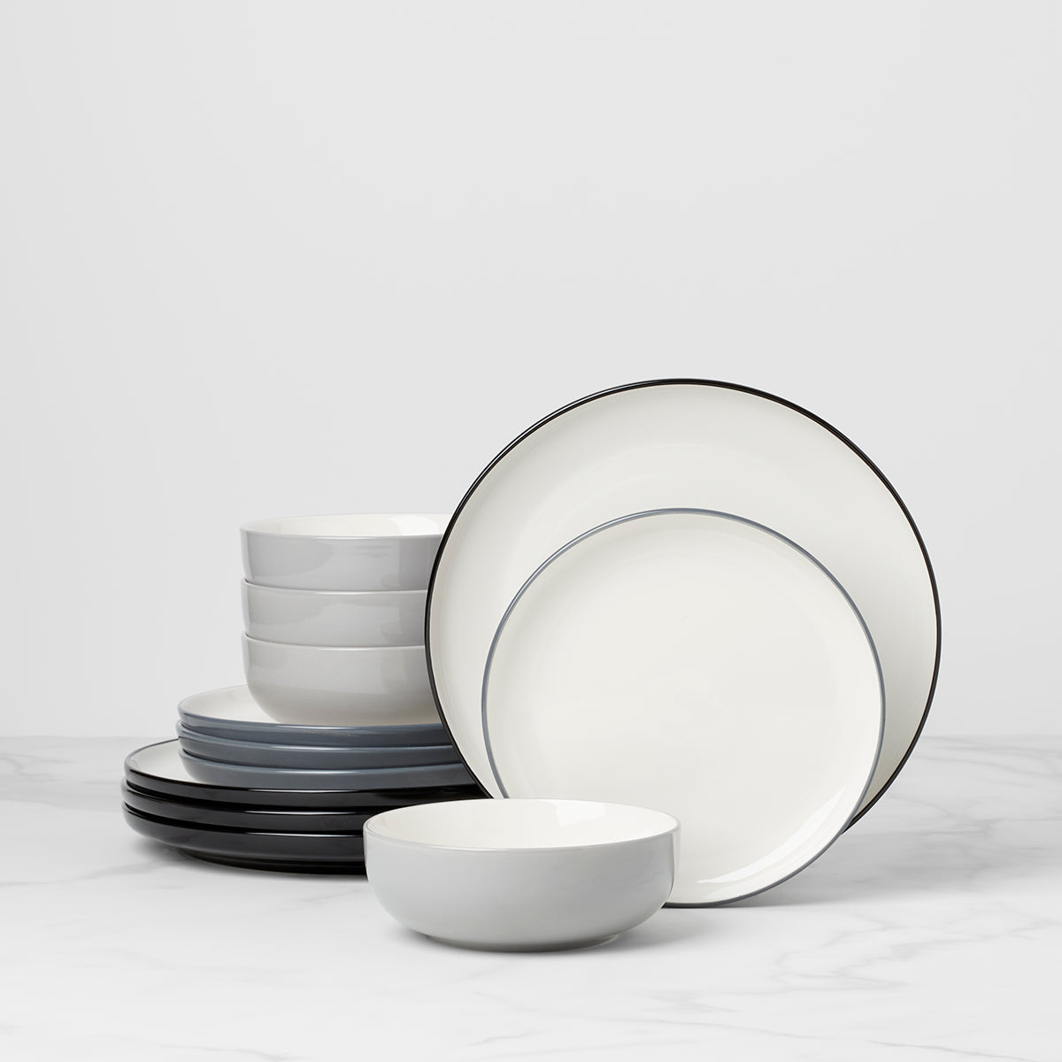 Pumice Ombre Porcelain Dinnerware Set, 12-Piece