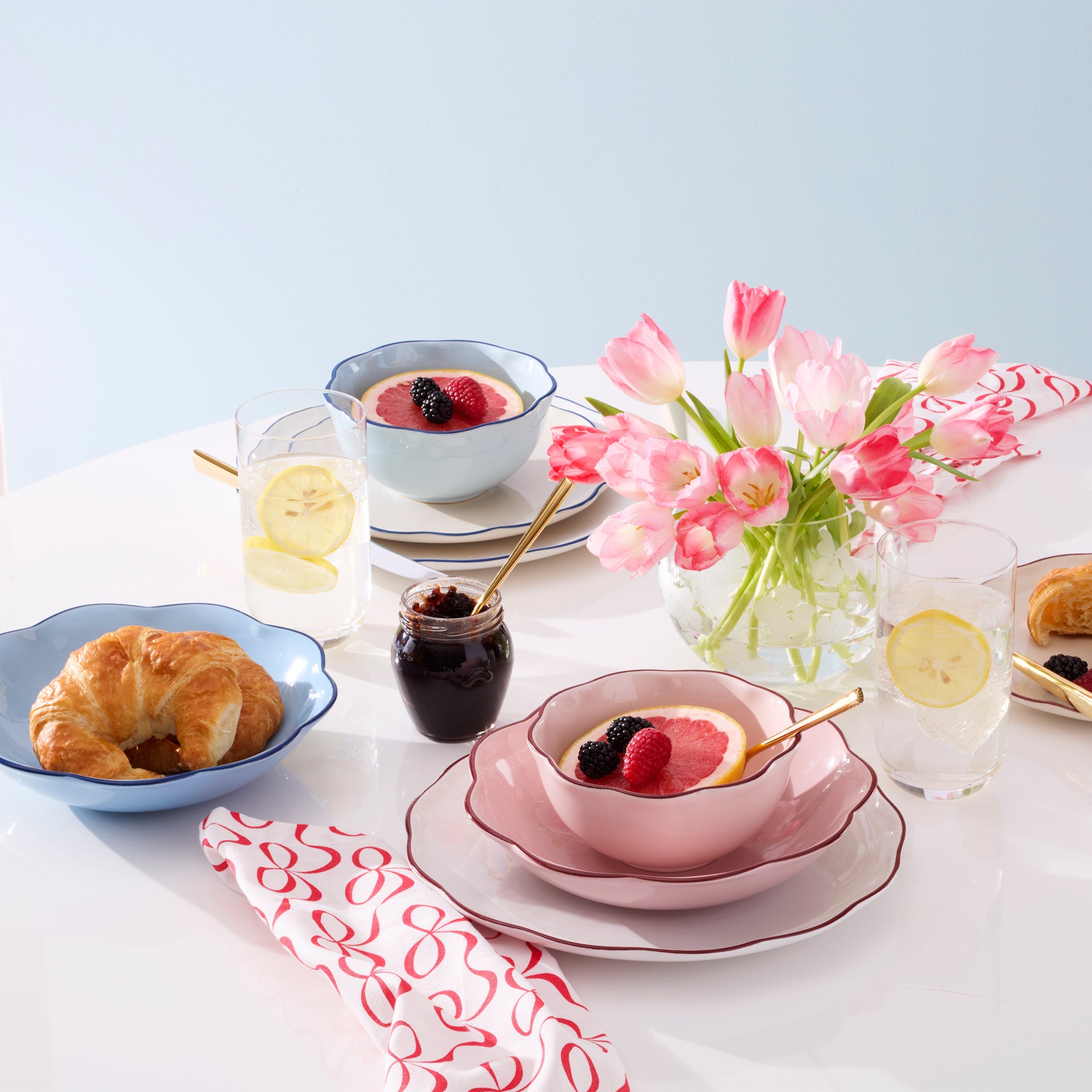 Blue Glazed Stoneware Dinnerware Set, 16-Piece - Image 3