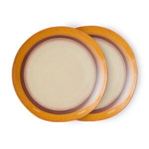Cream Reactive Glaze Dinner Plates - Set of 2
